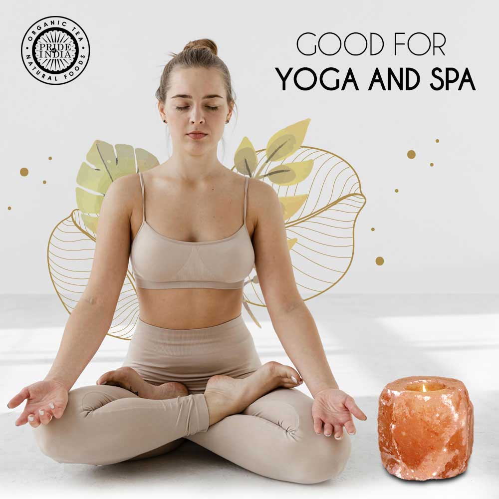 Himalayan Pink Salt Tea Light Holder by Pride of India – Salt Candle Holder – Room Décor Item – Great for Creating an Ambiance – Ideal for Home & Spa Uses – Natural Shape - Nexus Supply Co.
