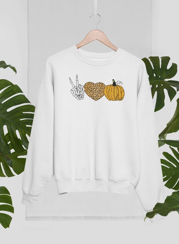 Peace Love Halloween Sweat Shirt - Nexus Supply Co.